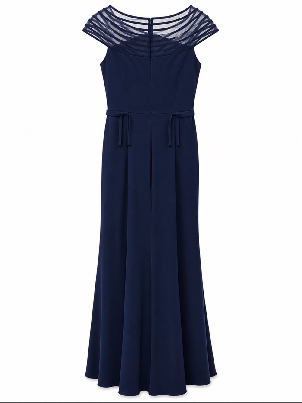 Cameron Blake navy Crepe Column Gown - Picture 3 of 8